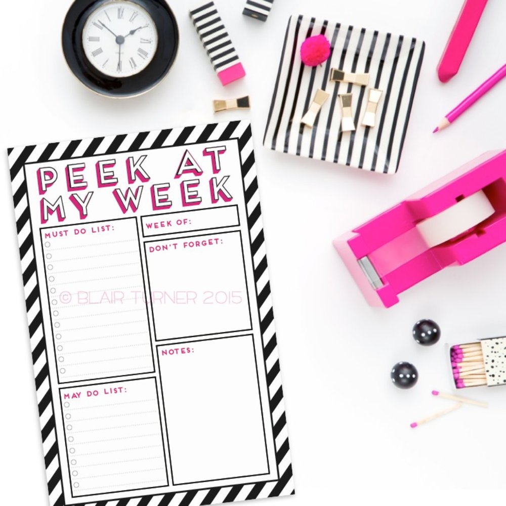 *4/$20* *SET OF 2* WEEKLY PLANNER NOTEPAD: Peek At My Week
